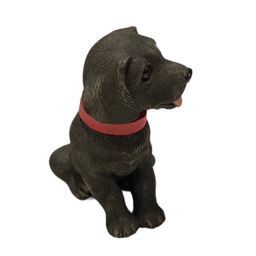 Enesco Black Lab Puppy for Christmas Figurine Dog 1985 Purebred Pets Kathy Wise - Picture 5 of 10